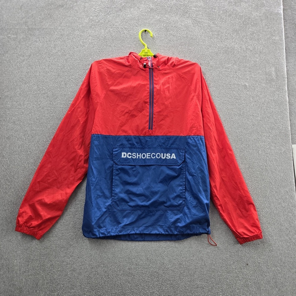 DC Shoes‎ Men Jacket M Red Colorblock Logo Sedgefield Windbreaker Anorak